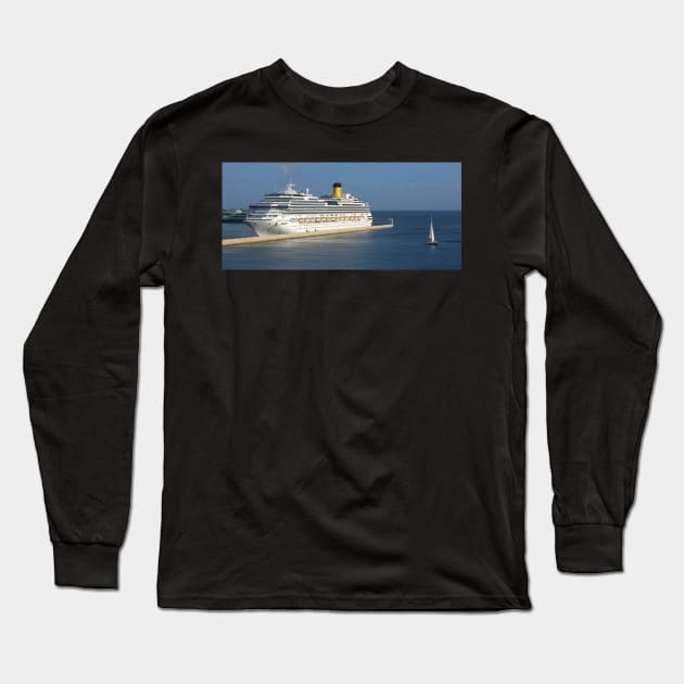 Costa Fascinosa moored in Barbados Long Sleeve T-Shirt by tgass